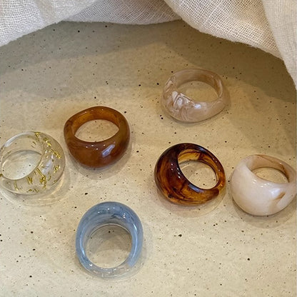 【グッズ】韓国風 レトロ 個性派デザイン 中華風 アクリル リング