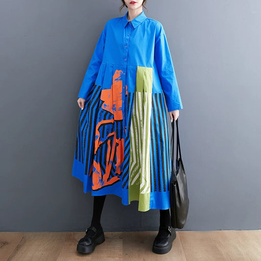 【ワンピース】大きいサイズ レディース 2026春夏新作 ゆったり 花柄切替 カジュアル長袖ワンピース 着痩せ 気質 上品
【SHシリーズ】