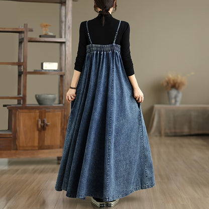 【ワンピース】レトロ 重ね着 春 秋 冬 大振裾 タンクトップ  ワンピース 【SHシリーズ】