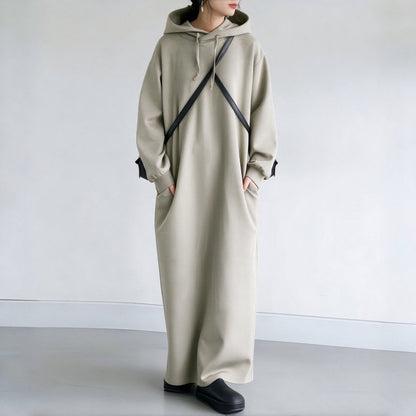 【ワンピース】ポケット付き 着痩せ効果 フード付き パーカー ワンピース 【JZシリーズ】
