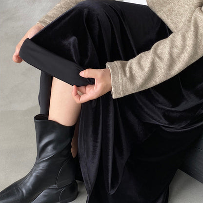 【ボトムス】❄️冬必須！あったかベロアスカート Aラインフレア レディース 高級感【JZシリーズ】