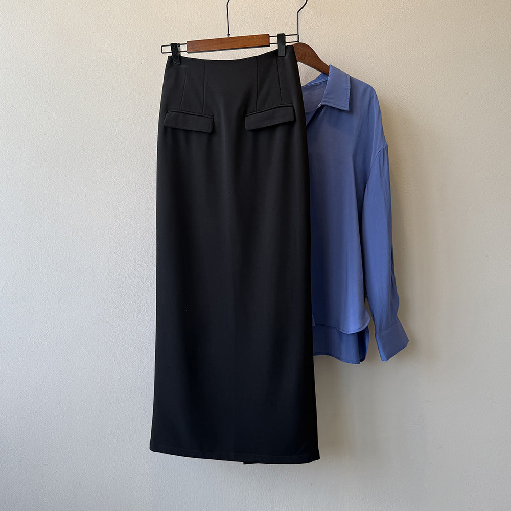 【ボトムス】オードリースタイル タイトスカート レディース 秋新作 ハイウエスト 細見え ストレート 後スリット入りロングスカート【JZシリーズ】