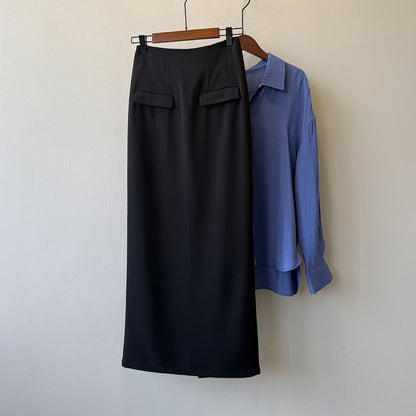 【ボトムス】オードリースタイル タイトスカート レディース 秋新作 ハイウエスト 細見え ストレート 後スリット入りロングスカート【JZシリーズ】