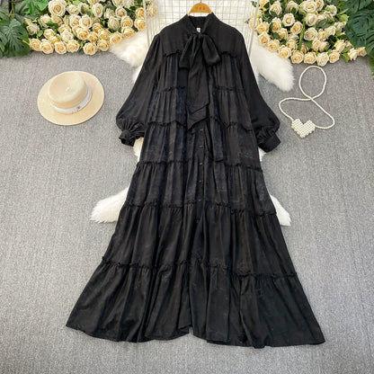 【ワンピース】プリントVネック お腹周りカバー フリル 長袖 ワンピース 【SHシリーズ】