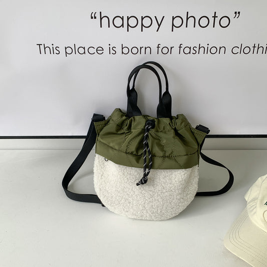 【バッグ】エッグシェル 斜め掛け オーバル 切り替えデザイン ギャザーバッグ 【FCシリーズ】