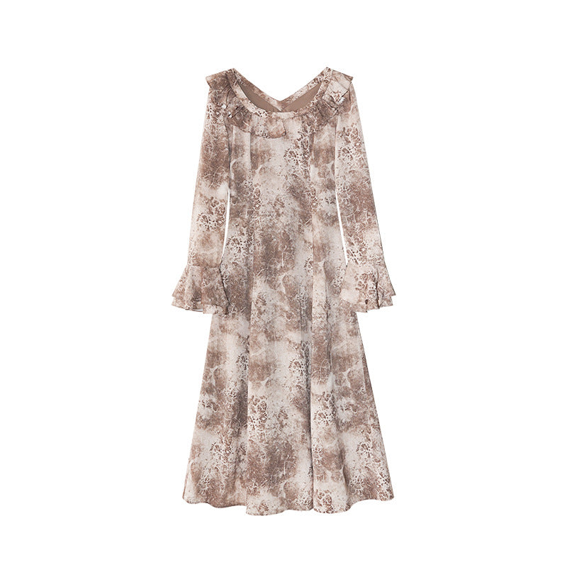 【ワンピース】春 秋 夏 フレアスリーブ フリル フレンチ風 長袖 ワンピース 【SHシリーズ】