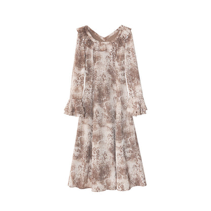 【ワンピース】春 秋 夏 フレアスリーブ フリル フレンチ風 長袖 ワンピース 【SHシリーズ】