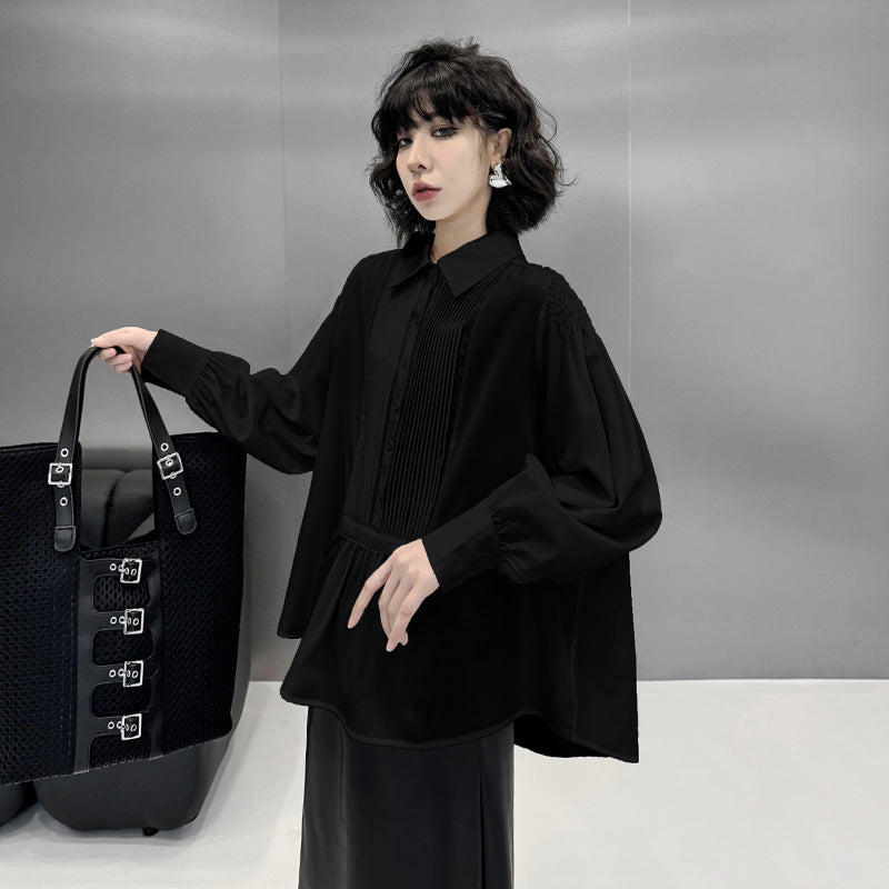 【60%OFF⭐️早い者勝ち】【トップス】プリーツシャツ レディース 春秋 新作 ゆったり 細見え おしゃれ トップス【AHシリーズ】