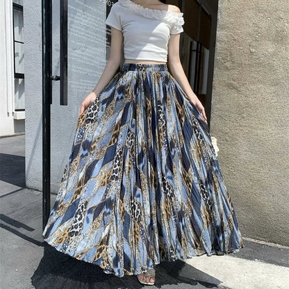 【ボトムス】花柄ロングスカート レディース 夏 ハイウエスト Aライン 着痩せ 美シルエット 体型カバー【SHシリーズ】