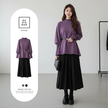 【セットアップ】きれいな ニット セーター + スカート 【JZシリーズ】