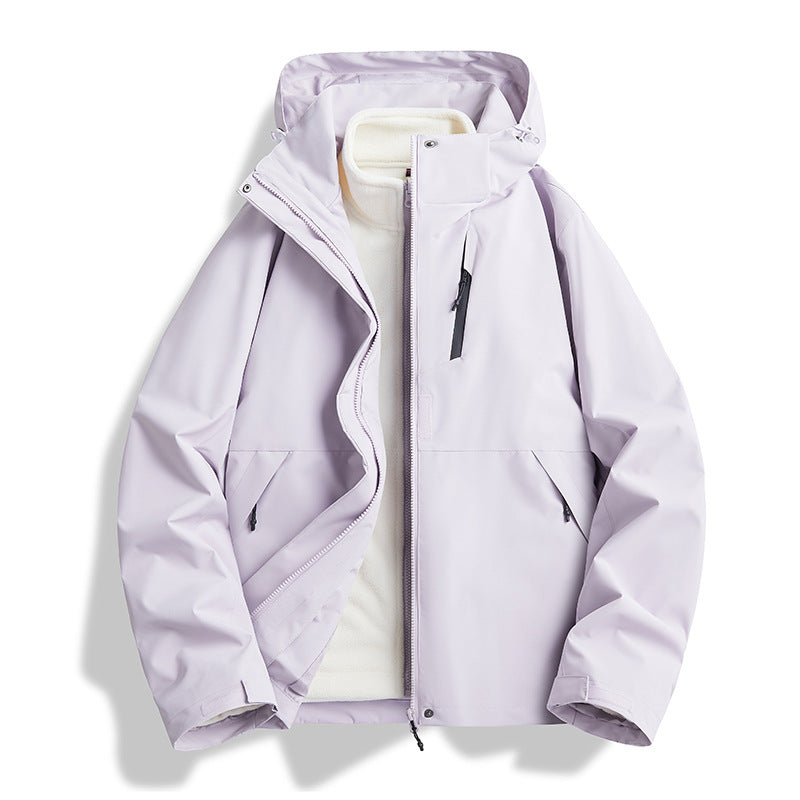 【アウター】ユニセックス アウトドア マウンテンパーカー ゆったりシルエット 3WAY仕様 着脱可能 カップル向け ジャケット【FCシリーズ】