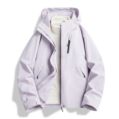 【アウター】ユニセックス アウトドア マウンテンパーカー ゆったりシルエット 3WAY仕様 着脱可能 カップル向け ジャケット【FCシリーズ】