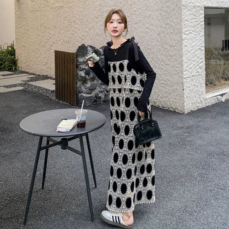 2点セット！【セットアップ】上品ベロア刺繍キャミワンピース＆トップスセット レディース 春秋 大人可愛い【SHシリーズ】【JZシリーズ】