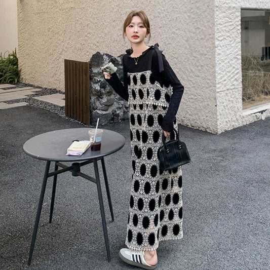 2点セット！【セットアップ】上品ベロア刺繍キャミワンピース＆トップスセット レディース 春秋 大人可愛い【SHシリーズ】【JZシリーズ】