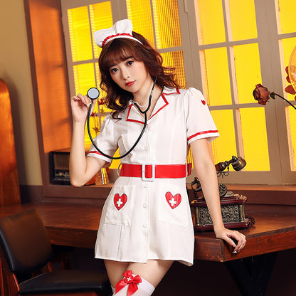【ハロウィン】ナースコスプレ・ワンピース・ハート柄・バー・ナイトクラブ・舞台用衣装