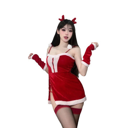 【クリスマス】コスプレ ピュア チューブトップ タイトスカート セクシーランジェリー