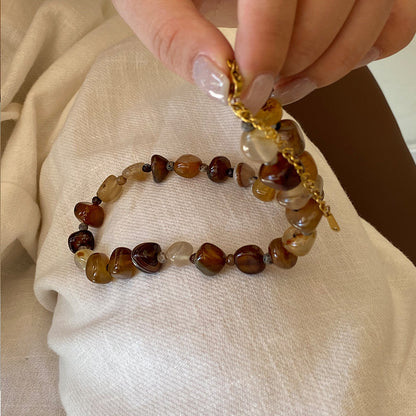 【🎁 B2G1｜先行スタート！】【グッズ】ヴィンテージ風 ビーズ チタン鋼 ネックレス  チョーカー