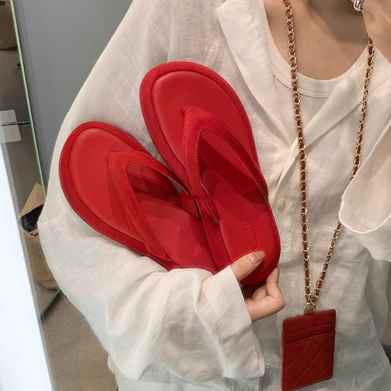 【シューズ】夏 ビーチリゾート 厚底 トングサンダル 外履き