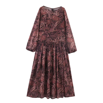 【ワンピース】レディース ドット柄シフォンワンピース 欧米風 シンプルデザイン【SHシリーズ】
