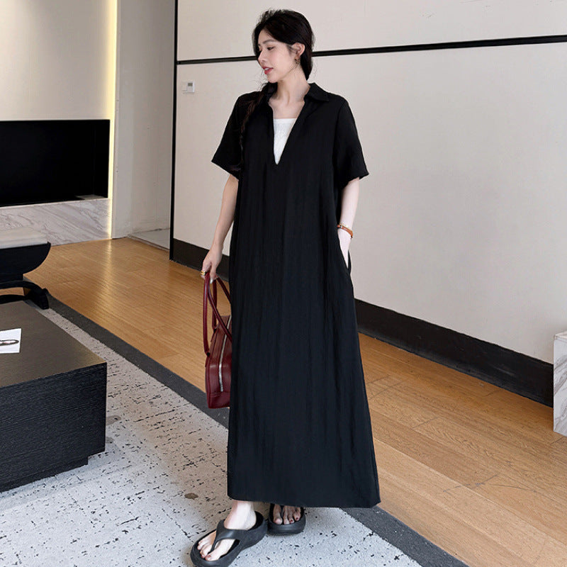 【ワンピース】☀️夏 新作 大きいサイズ レディース 綿麻ロングワンピース 半袖 ゆったり コットンリネン 体型カバー【JZシリーズ】