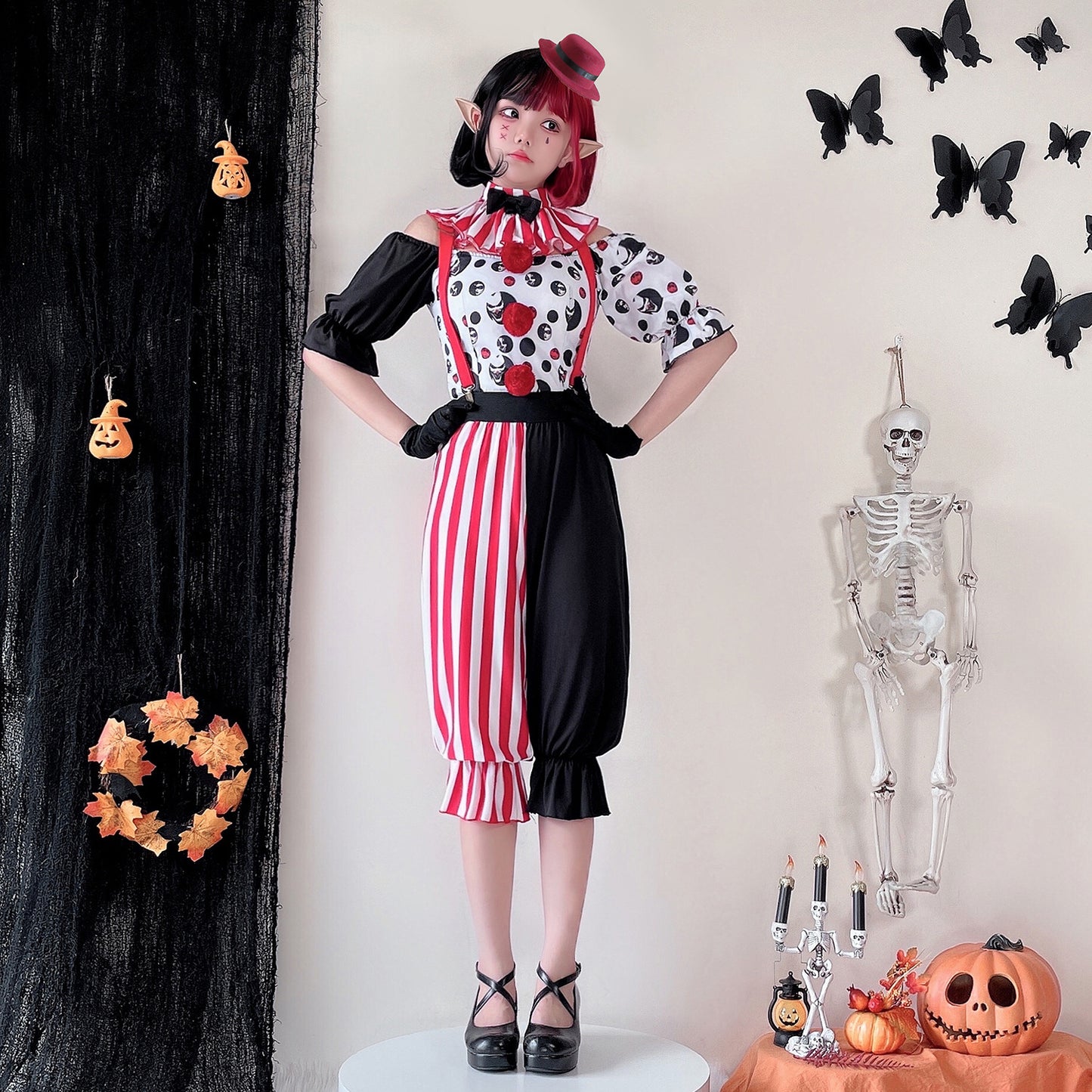 【ハロウィン】衣装 サーカス ピエロ コスプレ 大人用 魔術師 舞台 パフォーマンス コスチューム