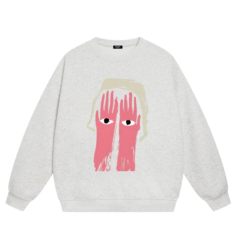 【トップス】ラウンドネック 裏起毛 カートゥーン パーカー 【FCシリーズ】