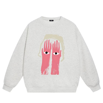 【トップス】ラウンドネック 裏起毛 カートゥーン パーカー 【FCシリーズ】