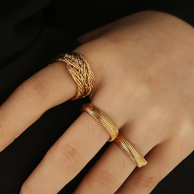 【🎁 B2G1｜先行スタート！】【グッズ】ヨーロッパ ヴィンテージ 編み込み リング レディース シンプル 個性