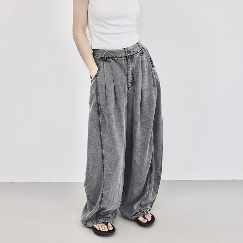 【ボトムス】夏 ハイウエスト フルレングス 体型カバーストレートパンツ 【AHシリーズ】