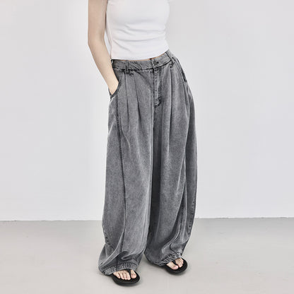 【ボトムス】夏 ハイウエスト フルレングス 体型カバーストレートパンツ 【AHシリーズ】