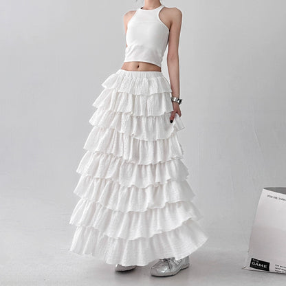 【ボトムス】春 秋 冬 夏 オリジナルデザイン ティアードスカート 【FCシリーズ】