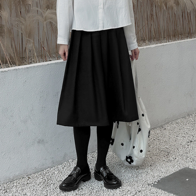 【ボトムス】春 秋 冬 ハイウエスト Aライン プリーツスカート 【AHシリーズ】