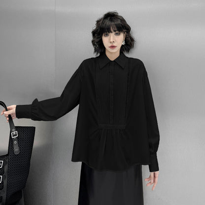 【60%OFF⭐️早い者勝ち】【トップス】プリーツシャツ レディース 春秋 新作 ゆったり 細見え おしゃれ トップス【AHシリーズ】