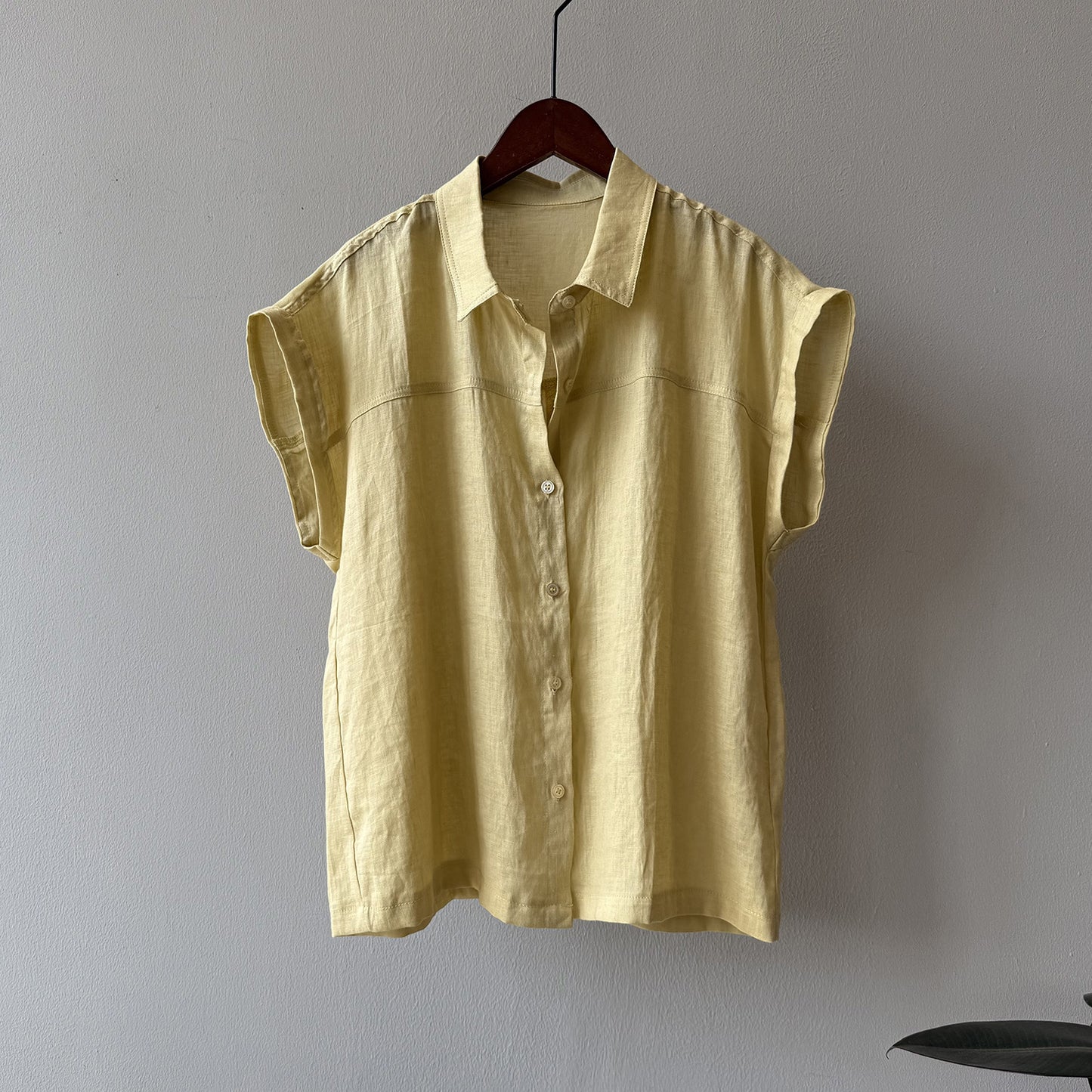 4color【トップス】リネン100% 韓国風 夏新作 無地 ゆったり 細見え シャツ【JZシリーズ】