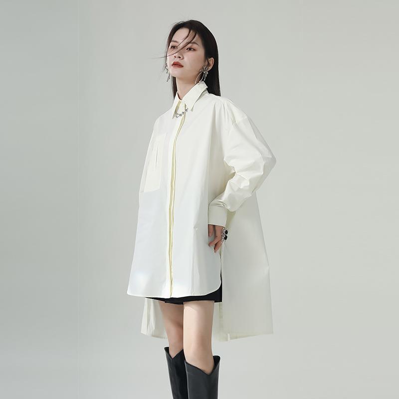 【トップス】春 秋 冬 ゆったり ニッチ 不規則 シャツ 【AHシリーズ】