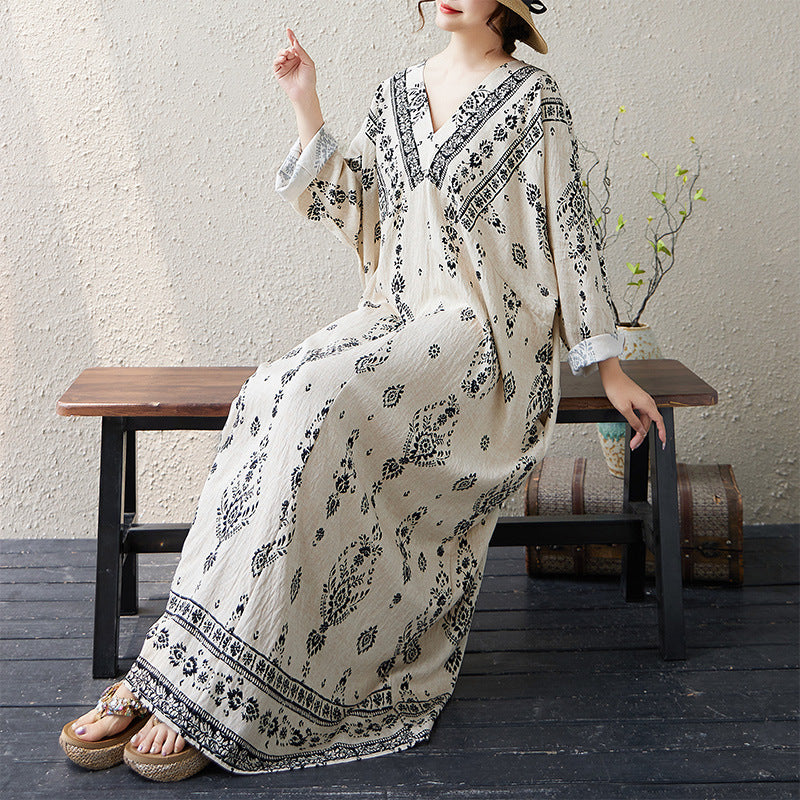 期間限定🍂60%OFF【ワンピース】花柄ワンピース レディース 秋新作 大きいサイズ 長袖 ゆったり フレンチレトロ 大人上品【SHシリーズ】