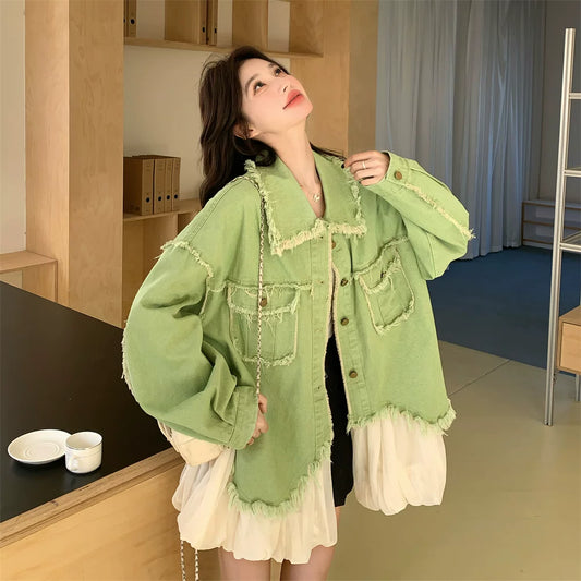 【アウター】上品 合わせやすい チュール ミックス ファッション ジャケット【JZシリーズ】