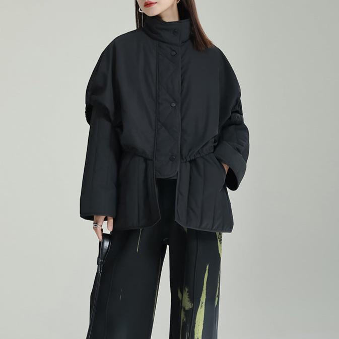 【24AW】【15～20日内発送】【アウター】ゆったり スタンドネック フェイクレイヤード 綿入れコート【AHシリーズ】