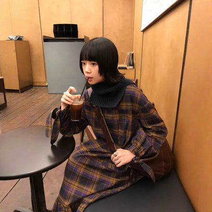 【ワンピース】フリル切替 春 秋 冬 袖口ワイドリボン ゆったりHラインワンピース 【JZシリーズ】