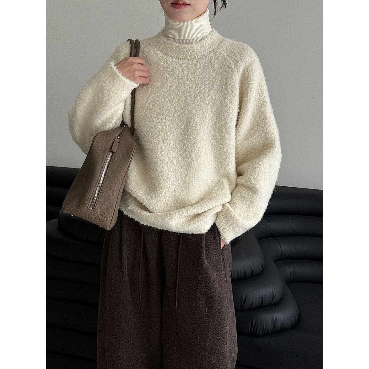 【トップス】ウール粒ボア風 プルオーバー セーター 【JZシリーズ】