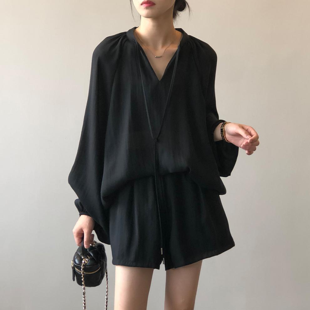 【セットアップ】🌞夏新作 レディース 日焼け対策 シャツ＋ワイドショートパンツ 2点上下セット カジュアル 上品見え 若見え【JZシリーズ】