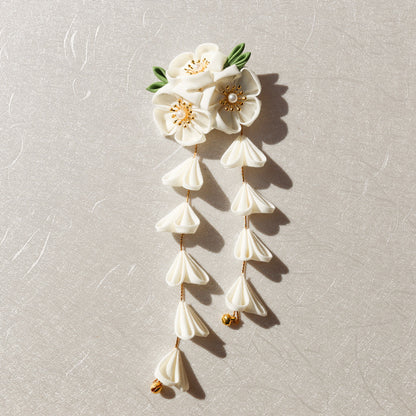 【セットアップ】夏 手作り布製  髪飾り つまみ細工風 和風ヘアアクセサリー 【SHシリーズ】