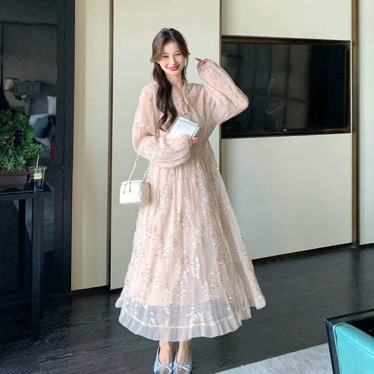 【ワンピース】可愛い シンプル 気質よい レディース 着痩せ 長袖ワンピース【JZシリーズ】