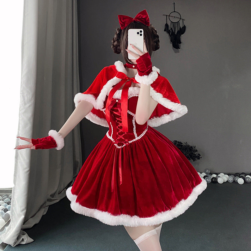 【クリスマス】プレゼントは私！ セクシー グリーン チューブトップワンピース 新年勝負ドレス