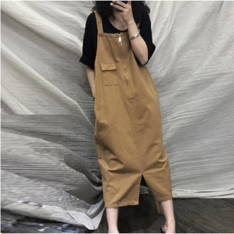 【ワンピース】レトロ ゆったり ミディ丈  レディース インスタ風 ノースリーブ キャミワンピース【JZシリーズ】