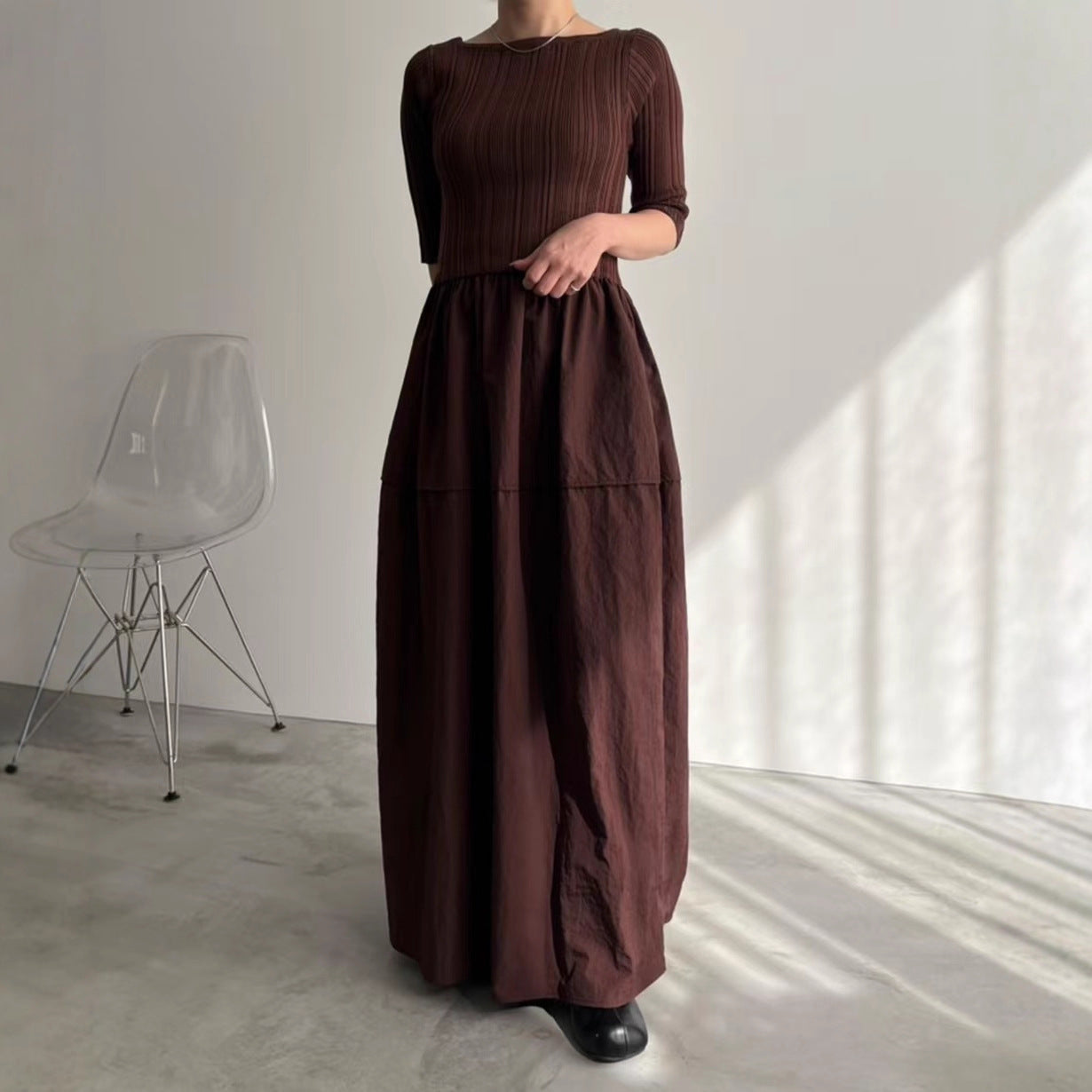 【ワンピース】【15～20日内発送】春 秋 夏 レトロ 切り替え ワンピース 【JZシリーズ】