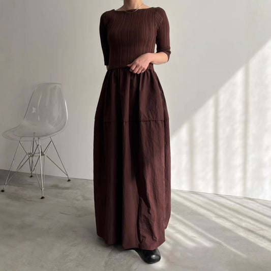 【ワンピース】【15～20日内発送】春 秋 夏 レトロ 切り替え ワンピース 【JZシリーズ】