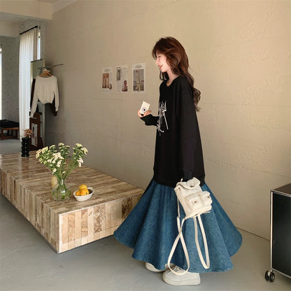 【ワンピース】切り替え 春 秋 冬 レイヤード風 スウェットワンピース 【JZシリーズ】