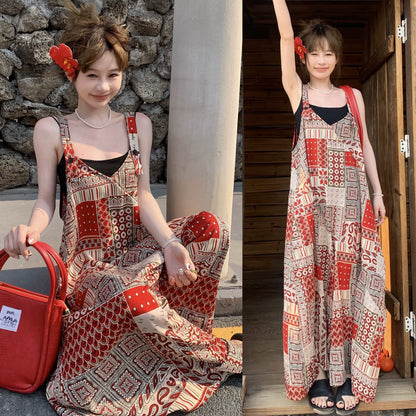 【ボトムス】夏新作 リラックス感たっぷり オーバーサイズサロペット ゆったりオールインワン【SHシリーズ】