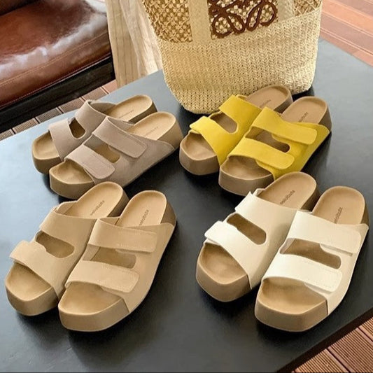 【シューズ】夏 厚底 ダブルマジックテープ 外履き対応 ビルケンサンダル